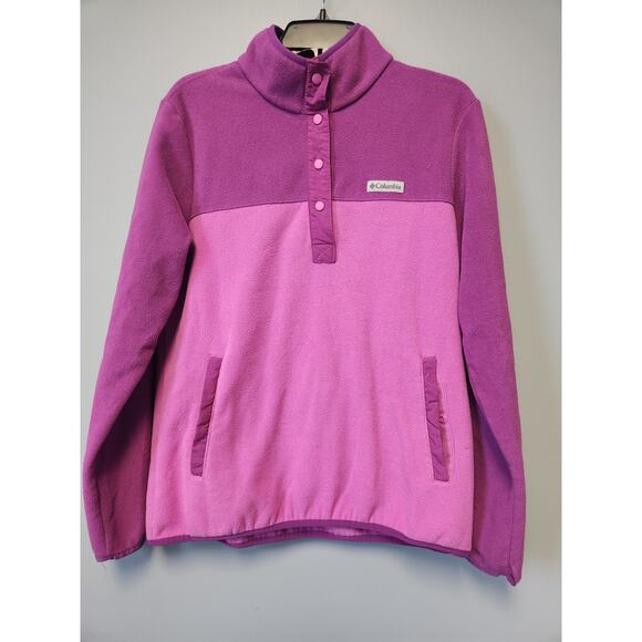 NWOT Columbia Women's Fleece Snap Pullover Pink L - Picture 1 of 6